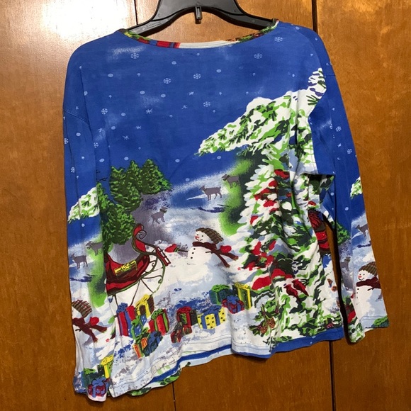 JANE ASHLEY - Winter Scene , Long Sleeve Shirt. 100% Cotton (XL) - Picture 9 of 10